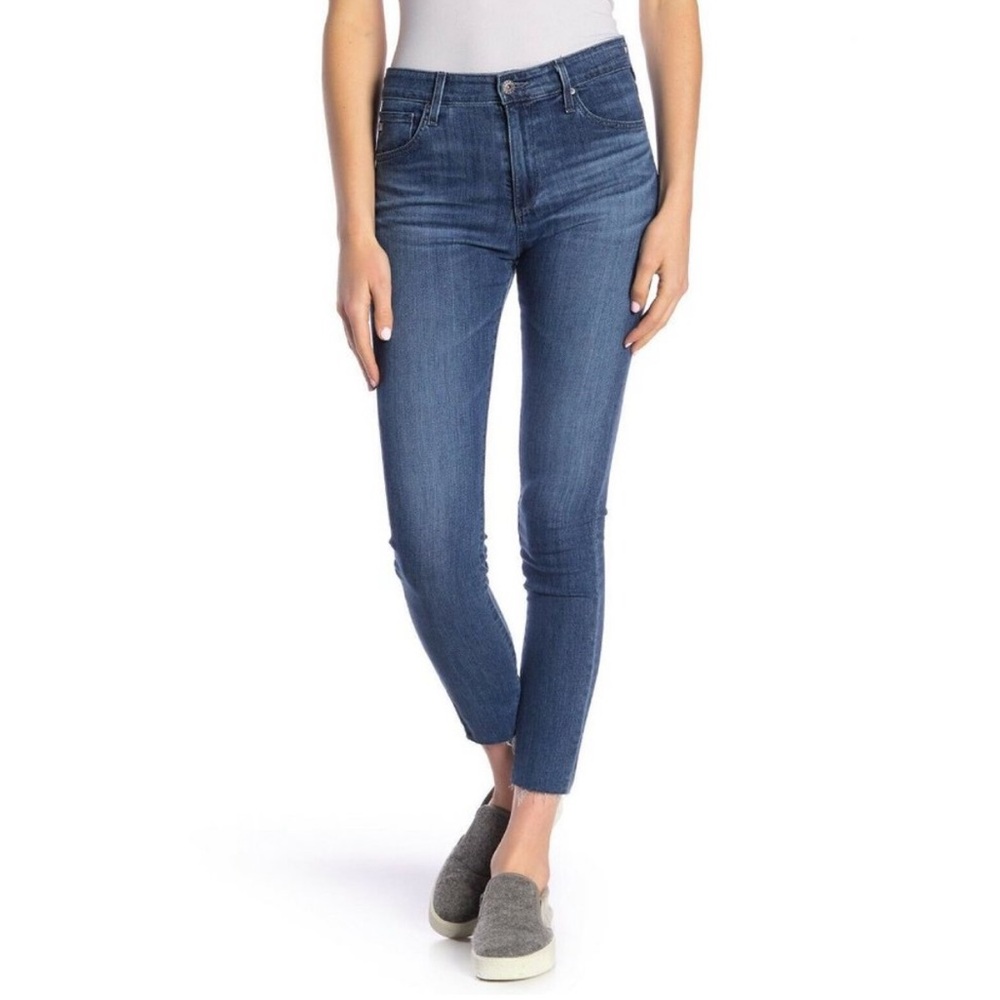 AG Adriano Goldschmied Farrah High Rise Skinny Ankle Jeans 26 Sirius Raw Hem